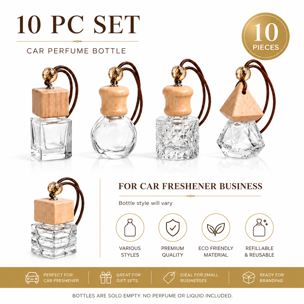 10PC Car Diffuser Bottles