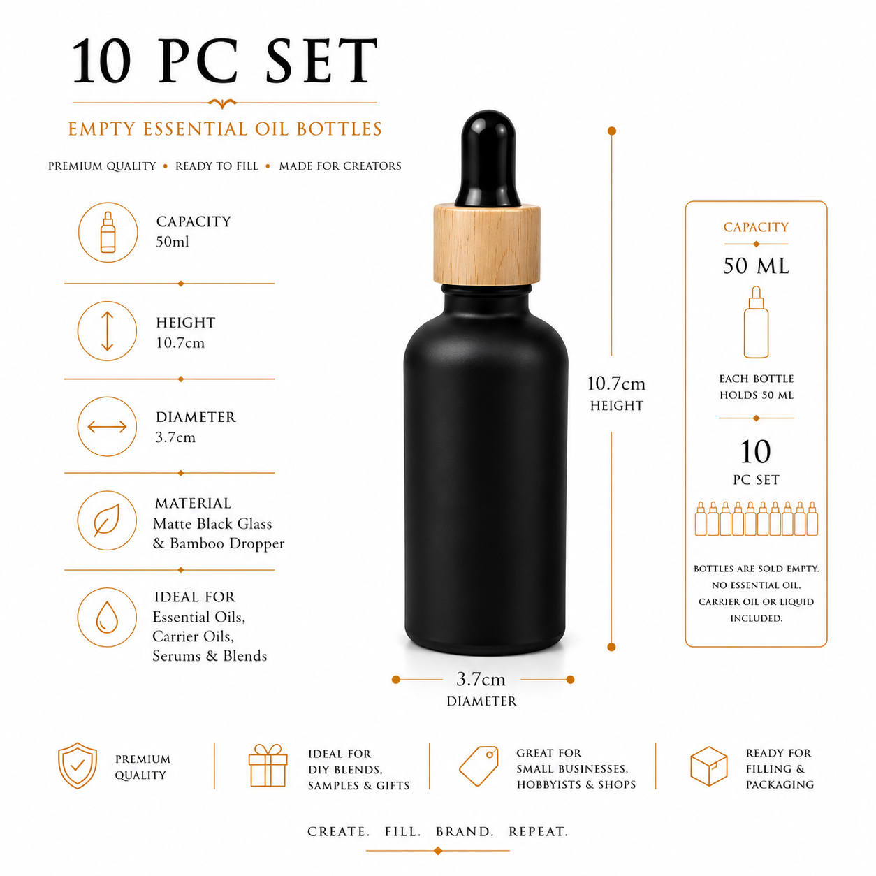 10PCS Essential Oil Bottle Set